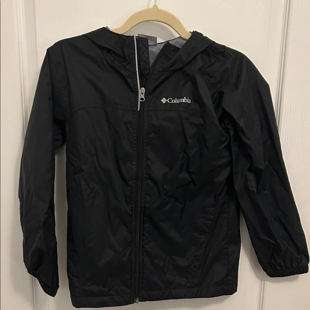 Columbia Charcoal Hooded Rain Jacket